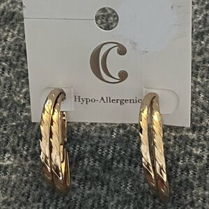 Charming Charlie Hypo Allergenic Gold Hoop Earrings